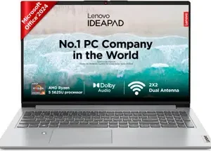 Lenovo IdeaPad 1 MSO'2024 AMD Ryzen 5 Hexa Core 5625U AMD Ryzen 5 Hexa Core 5625U - (16 GB/512 GB SSD/Windows 11 Home) 15ALC7 Thin and Light Laptop  (15.6 Inch, Cloud Grey, 1.61 Kg, With MS Office)